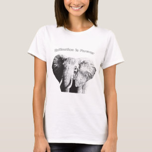 Afrikaanse Struik Elephant Tekening T-shirt