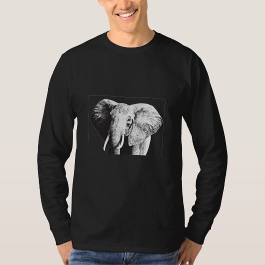 Afrikaanse Struik Elephant Tekening T-shirt (Voorkant)