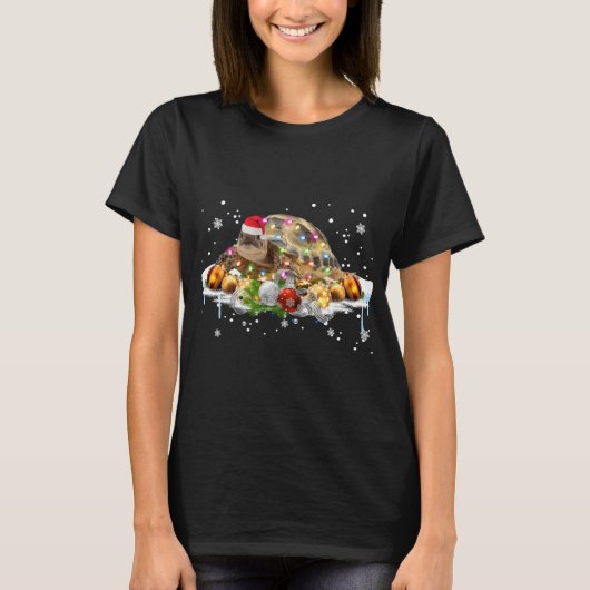 Afrikaanse Sulcata Tortoise Kerstmis Liefhebbers X T-shirt (Voorkant)