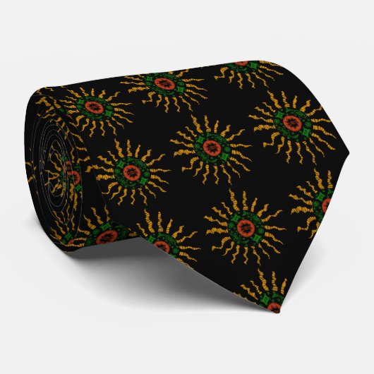 Afrikaanse Sun Pattern Stropdas (Opgerold)