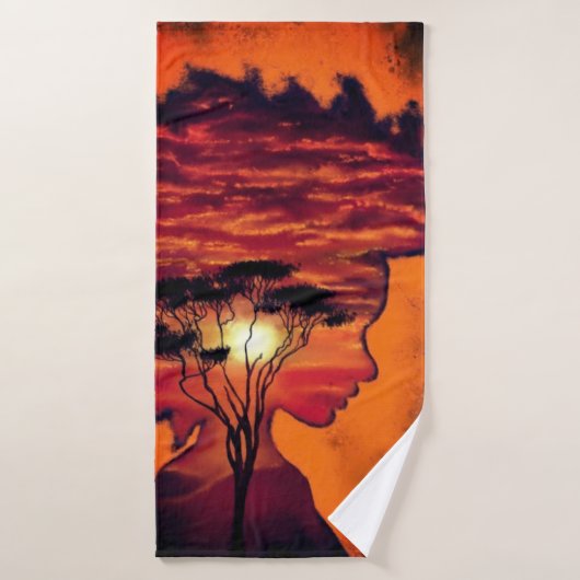 Afrikaanse Sunset Night Desire Fantasy Badhanddoek Bad Handdoek (Badhanddoek)