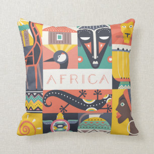 Afrikaanse Symbolische Kunstcollage Kussen