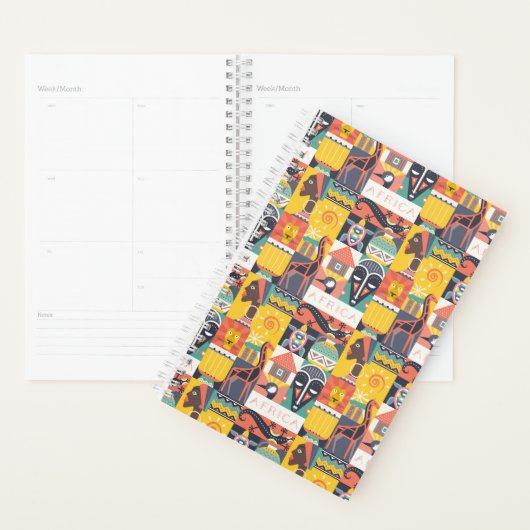 Afrikaanse Symbolische Kunstcollage Planner (Display)