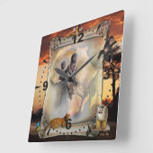 Afrikaanse tijd vierkante klok (Hoek)