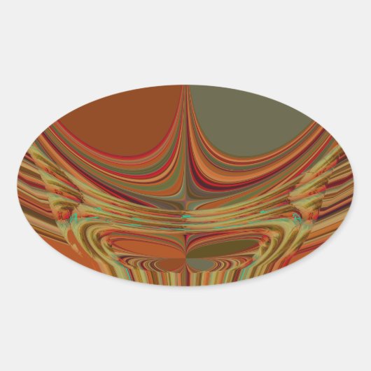 Afrikaanse Traditionele Aarde Hedendaagse Kunst Pr Ovale Sticker (Voorkant)