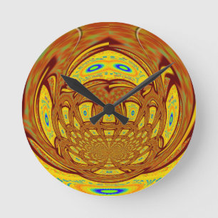 Afrikaanse traditionele kleuren Goudgeel Ronde Klok