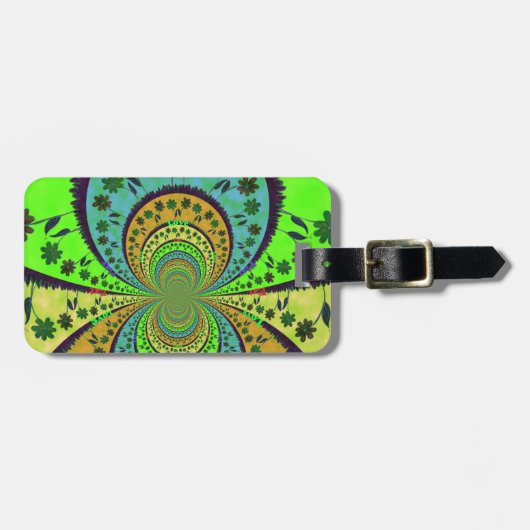 Afrikaanse Traditionele Kleuren Kaleidoscoop Bloem Bagagelabel (Voorkant horizontaal)