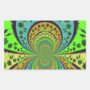 Afrikaanse Traditionele Kleuren Kaleidoscoop Bloem Rechthoekige Sticker