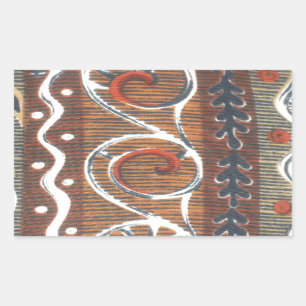 Afrikaanse traditionele Ornament motief kleuren. Rechthoekige Sticker