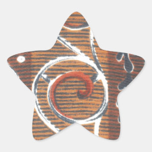 Afrikaanse  traditionele Ornament motief kleuren. Ster Sticker