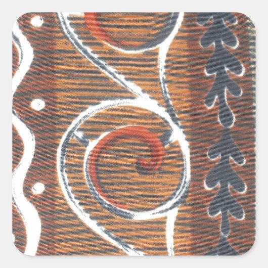 Afrikaanse traditionele Ornament motief kleuren. Vierkante Sticker (Voorkant)