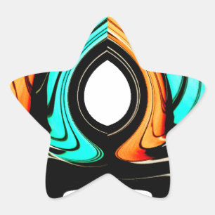 Afrikaanse traditionele patroon kunst print ster sticker