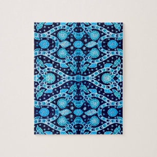 Afrikaanse tribaal Batik Blue Legpuzzel