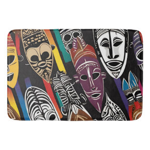 Afrikaanse Tribal Maskers Kleurrijke Badmat