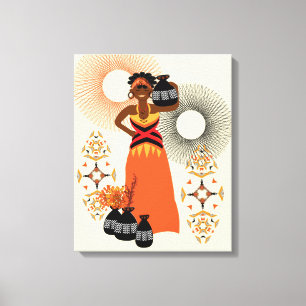 Afrikaanse Tribal Woman Print een fantastische ill