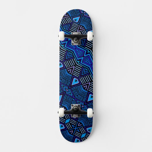 Afrikaanse tribale blauwe skateboard (Voorkant)