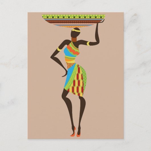 Afrikaanse tribale dame met stammenkunst uit een m briefkaart (Voorkant)