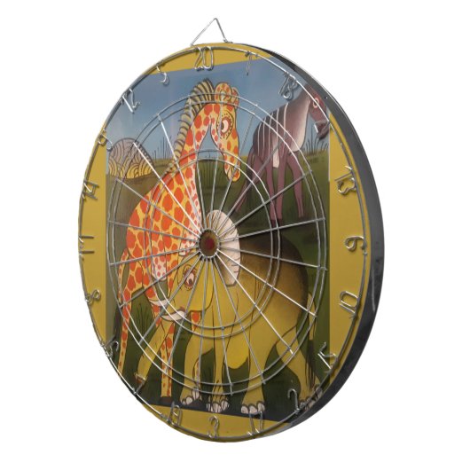 Afrikaanse Trio Art Print Dartbord (Voorkant Rechts)