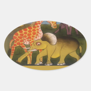 Afrikaanse Trio Art Print Ovale Sticker