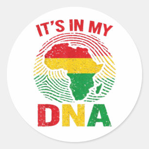 Afrikaanse Vingerafdruk Zwarte Geschiedenis Ronde Sticker