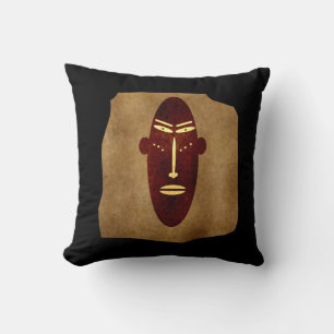 Afrikaanse vintage Abstracte Gezichtskunst Kussen