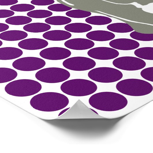 Afrikaanse Violet Safari Dot met Pop Art Elephant Poster (Hoek)