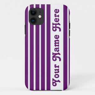 Afrikaanse Violet Safari Stripe met naam iPhone 11 Hoesje