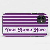 Afrikaanse Violet Safari Stripe met naam Case-Mate iPhone Case (Achterkant (horizontaal))