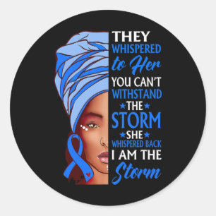 Afrikaanse vrouw Afro ik ben Storm Ataxia Awarenes Ronde Sticker