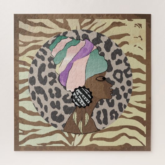 Afrikaanse vrouw boho artwork puzzel (Verticaal)