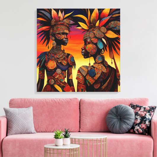 Afrikaanse vrouw canvas kunst (Insitu (Woonkamer))