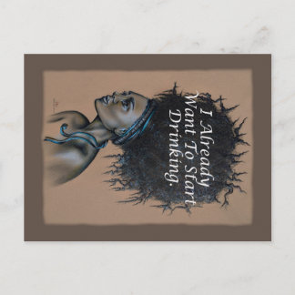 Afrikaanse vrouw die ik al wil gaan Drink Briefkaart