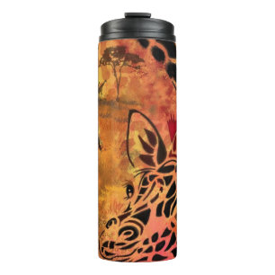 Afrikaanse vrouw en Giraffe Thermische Tumbler Thermosbeker