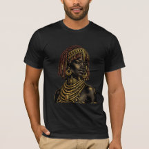 Afrikaanse Vrouw Gouden Portret T-Shirt - Culturee