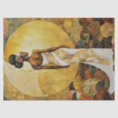 Afrikaanse Vrouw in Witte Decoupage Weefseldocumen Tissuepapier (Voorkant)