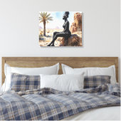 Afrikaanse vrouw Landschap Stretched Canvas Print (Insitu (Slaapkamer))