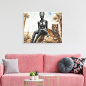 Afrikaanse vrouw Landschap Stretched Canvas Print (Insitu (Woonkamer))