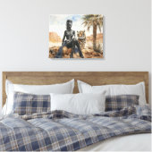 Afrikaanse vrouw Landschap Stretched Canvas Print (Insitu (Slaapkamer))