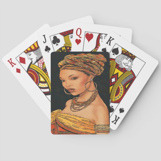 Afrikaanse vrouw, Marie Leveou, stijl Speelkaarten (Achterkant)