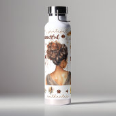 Afrikaanse vrouw met bruin haar Boho bevestiging Waterfles
