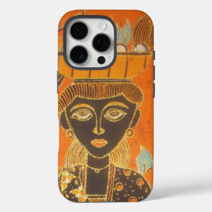 Afrikaanse vrouw met mand art print iPhone 16 pro hoesje