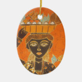 Afrikaanse vrouw met mand art print keramisch ornament (Voorkant)