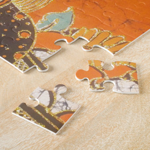 Afrikaanse vrouw met mand Product aanpassen Legpuzzel