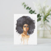 Afrikaanse vrouw. Mode, waterverf Briefkaart (Staand voorkant)