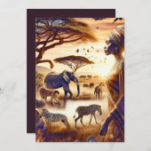 Afrikaanse Vrouw Mooie Afrika Scène Feestdagenkaart (Voorkant / Achterkant)