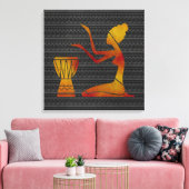 Afrikaanse vrouw op Drums Canvas Afdrukken (Insitu (Woonkamer))