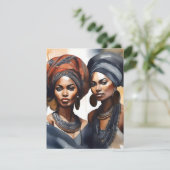 Afrikaanse vrouw Portret D Feestdagenkaart (Staand voorkant)