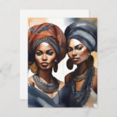 Afrikaanse vrouw Portret D Feestdagenkaart (Voorkant / Achterkant)