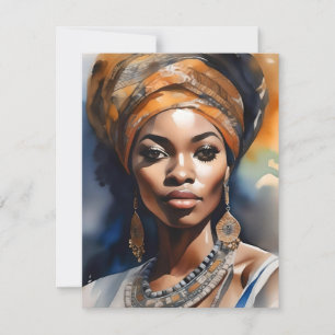Afrikaanse vrouw Portret F Feestdagenkaart