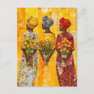 Afrikaanse vrouwen met bloemen briefkaart
